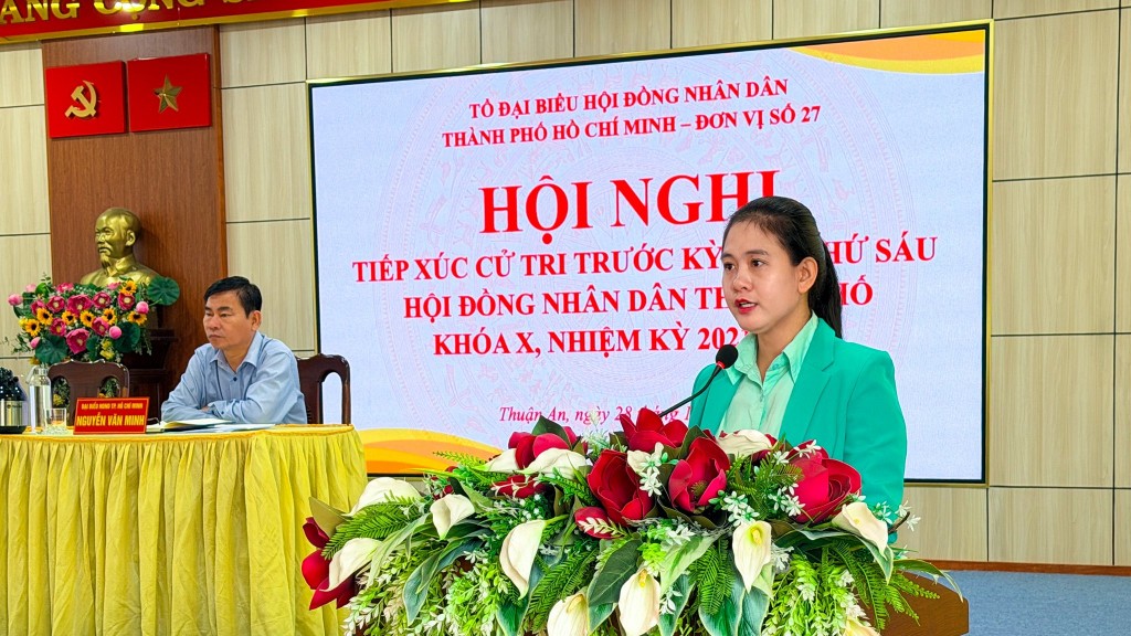 , Thành ủy viên, Bí thư Đảng ủy, Chủ tịch HĐND phường Thuận An, đại biểu HĐND Thành phố Hồ Chí Minh khóa X Trần Thị Diễm Trinh