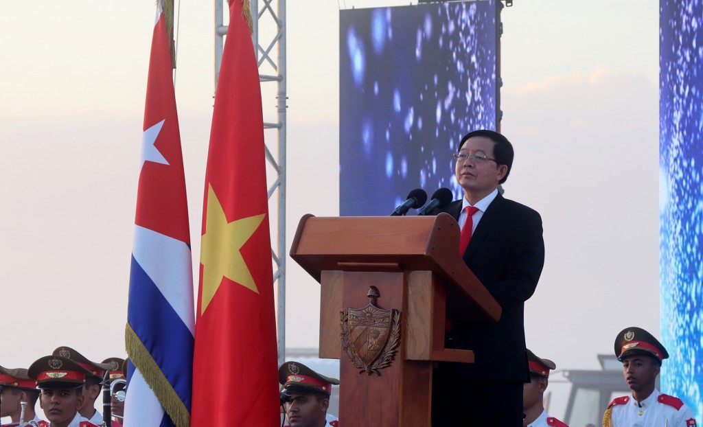 Phó Thủ tướng Hồ Quốc Dũng nhấn mạnh, ngày nay, quan hệ Việt Nam - Cuba tiếp tục được củng cố, phát triển mạnh mẽ trên tất cả các lĩnh vực: chính trị - ngoại giao, quốc phòng - an ninh, kinh tế - thương mại - Ảnh: VGP/Gia Huy