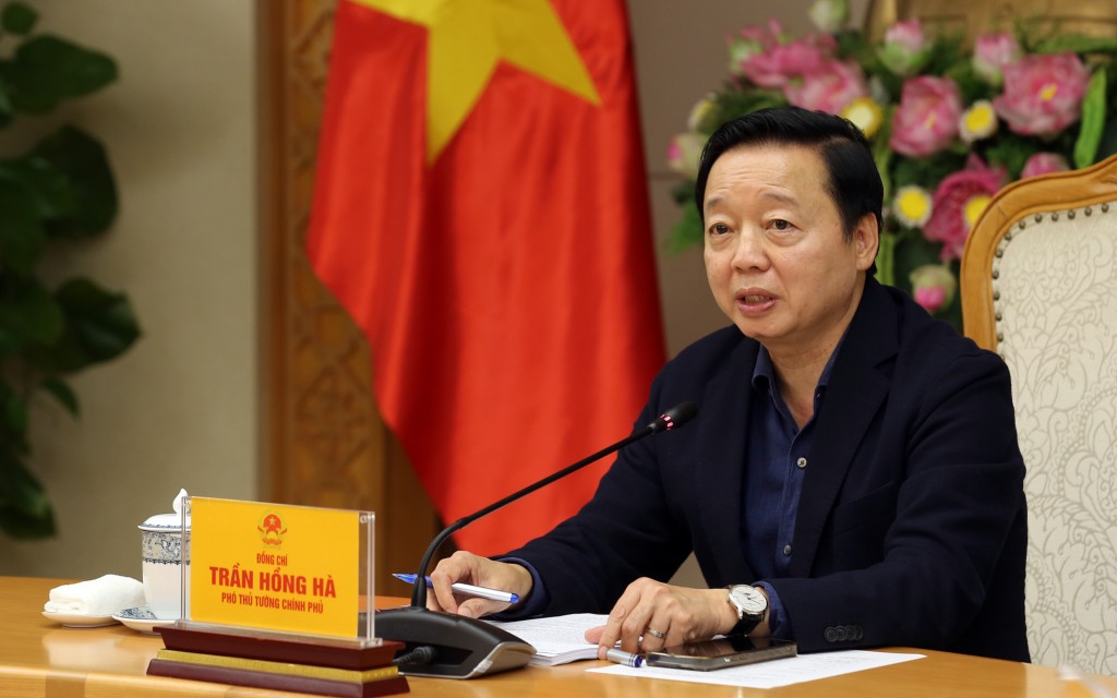 Phó Thủ tướng Trần Hồng Hà chủ trì cuộc họp cho ý kiến về nội dung dự thảo Nghị định thay thế Nghị định số 03/2019/NĐ-CP về hoạt động viễn thám - Ảnh: VGP/Minh Khôi