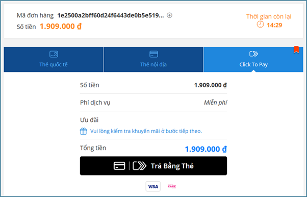 Phương thức thanh toán Click to Pay đang được nhiều trang thương mại điện tử tích hợp, giúp khách hàng mua sắm thuận tiện và an toàn hơn.