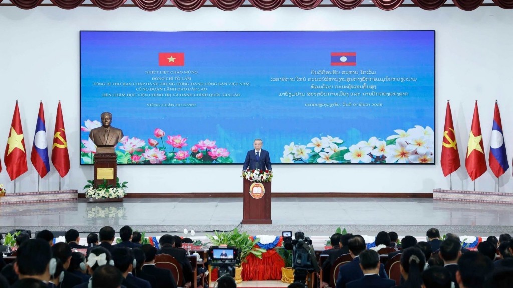 Phát biểu của Tổng Bí thư Tô Lâm tại Học viện Chính trị và Hành chính Quốc gia Lào