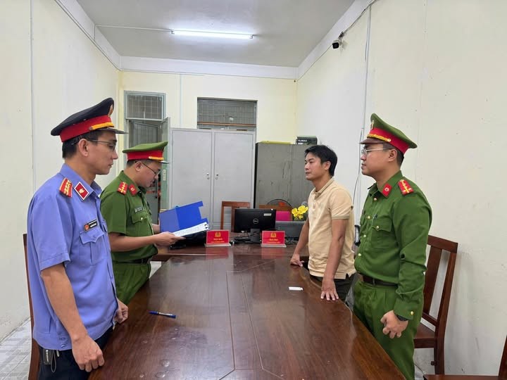 Đối tượng Văn Đức Quý tại cơ quan Công an