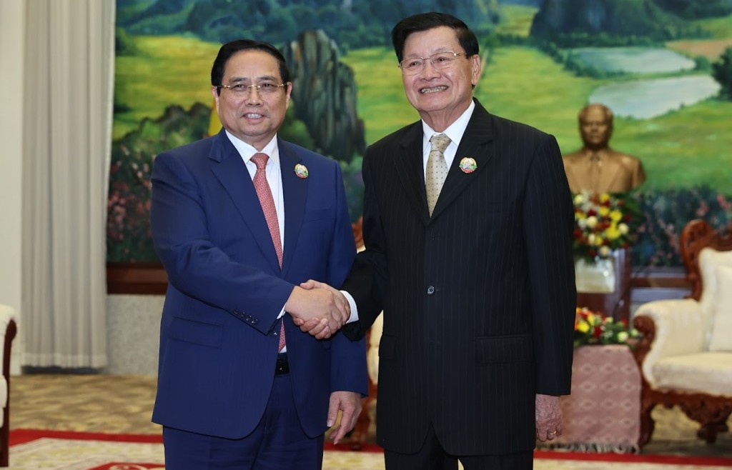 Thủ tướng Phạm Minh Chính hội kiến Tổng Bí thư, Chủ tịch nước Lào