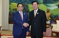 Thủ tướng Phạm Minh Chính hội kiến Tổng Bí thư, Chủ tịch nước Lào