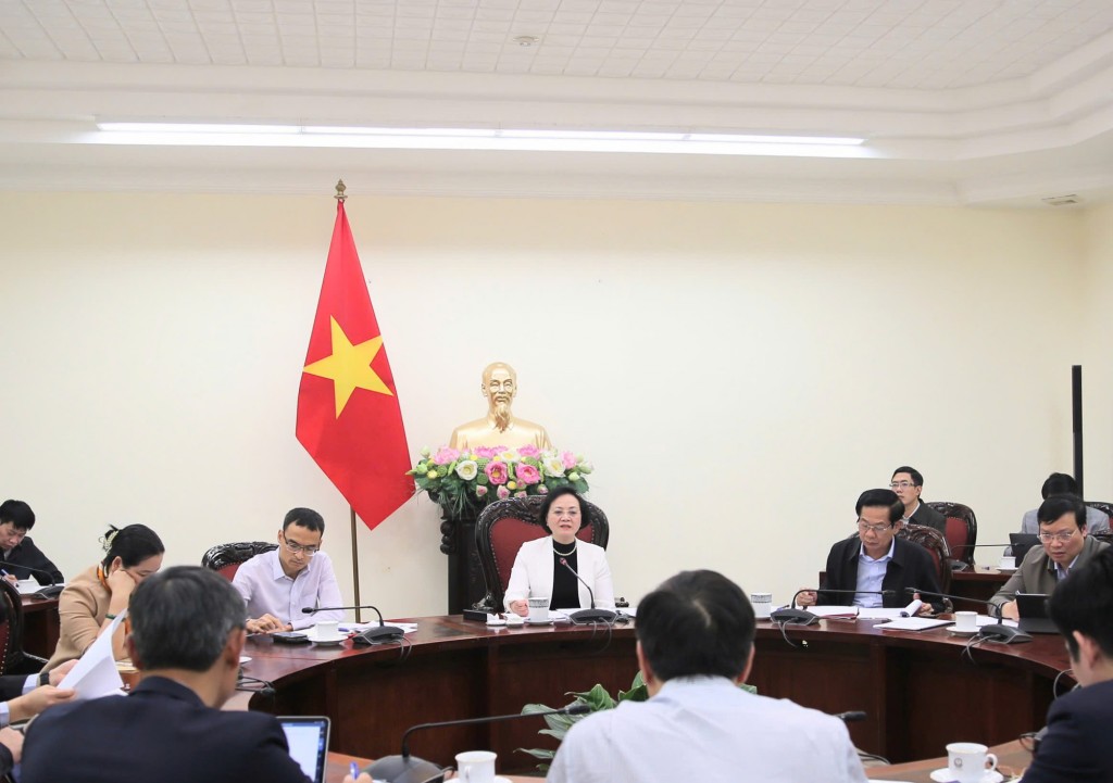 Phó Thủ tướng Phạm Thị Thanh Trà làm việc với Bộ Nội vụ - Ảnh: VGP/Thu Giang