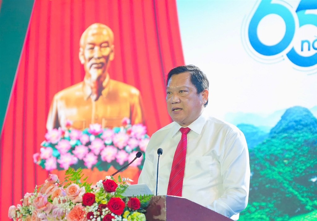 Phó Chủ tịch Thường trực UBND tỉnh Cà Mau Lâm Văn Bi phát biểu tại buổi họp mặt. Phó Chủ tịch Thường trực UBND tỉnh Cà Mau Lâm Văn Bi phát biểu tại buổi họp mặt.