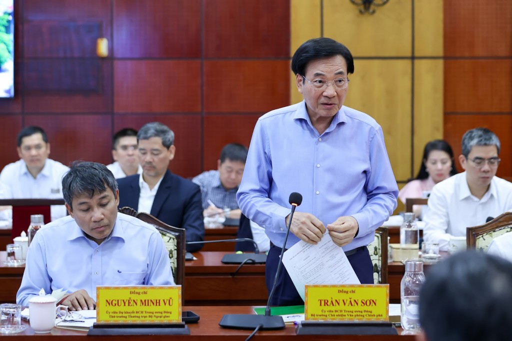 Chủ nhiệm Văn phòng Chính phủ Trần Văn Sơn phát biểu - Ảnh: VGP/Nhật Bắc