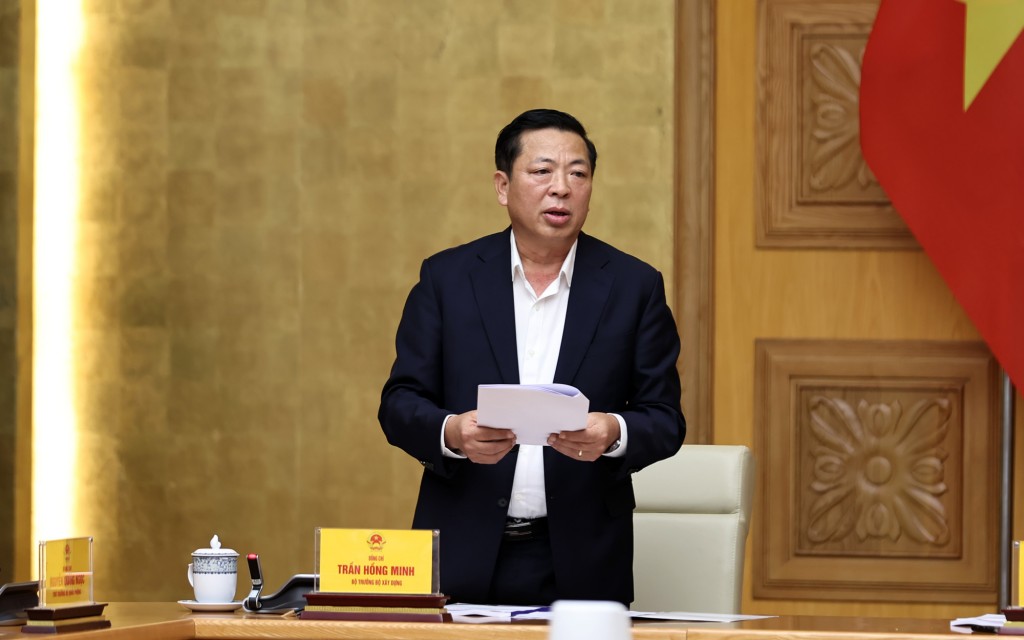 Bộ trưởng Bộ Xây dựng Trần Hồng Minh báo cáo tại phiên họp - Ảnh: VGP/Minh Khôi Bộ trưởng Bộ Xây dựng Trần Hồng Minh báo cáo tại phiên họp - Ảnh: VGP/Minh Khôi