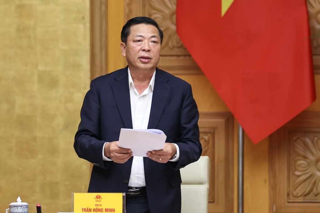 Bộ trưởng Bộ Xây dựng Trần Hồng Minh báo cáo tại phiên họp - Ảnh: VGP/Nhật Bắc Bộ trưởng Bộ Xây dựng Trần Hồng Minh báo cáo tại phiên họp - Ảnh: VGP/Nhật Bắc