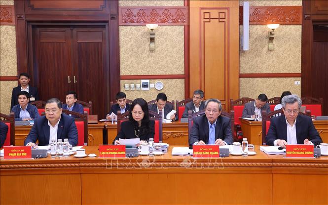 Tổng Bí thư Tô Lâm chủ trì buổi làm việc với Thường trực các Tiểu ban Đại hội XIV của Đảng Chú thích ảnh
