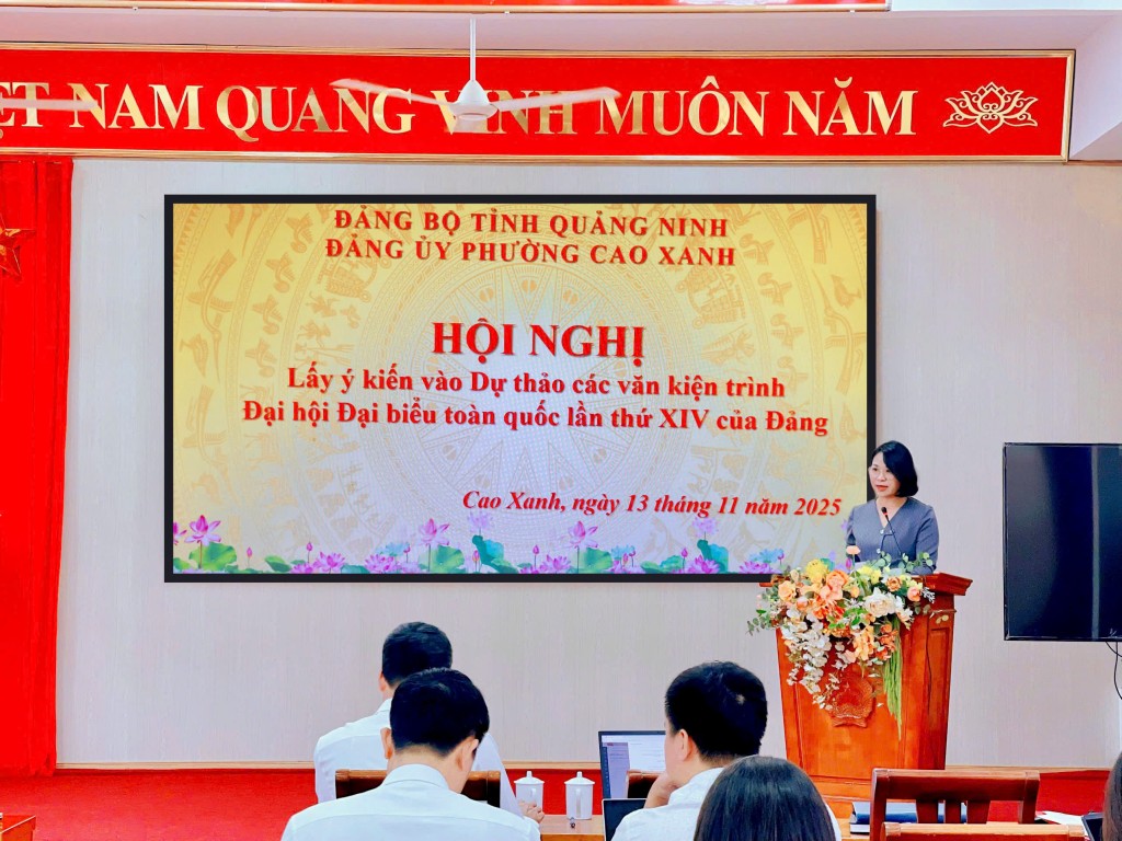 Đảng ủy phường Cao Xanh tổ chức Hội nghị lấy ý kiến đóng góp vào Văn kiện Đảng ủy phường Cao Xanh tổ chức Hội nghị lấy ý kiến đóng góp vào Văn kiện