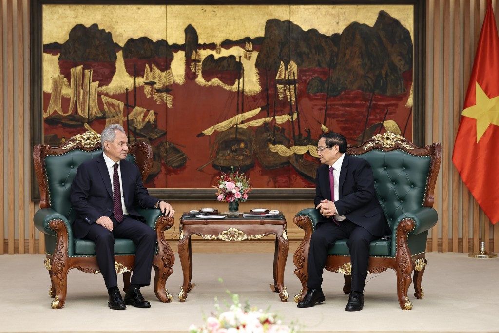 Thủ tướng Chính phủ Phạm Minh Chính và Thư ký Hội đồng An ninh Liên bang Nga Sergey Shoigu đã cùng điểm lại những nét nổi bật trong hợp tác song phương thời gian qua - Ảnh: VGP/Nhật Bắc Thủ tướng Chính phủ Phạm Minh Chính và Thư ký Hội đồng An ninh Liên bang Nga Sergey Shoigu đã cùng điểm lại những nét nổi bật trong hợp tác song phương thời gian qua - Ảnh: VGP/Nhật Bắc