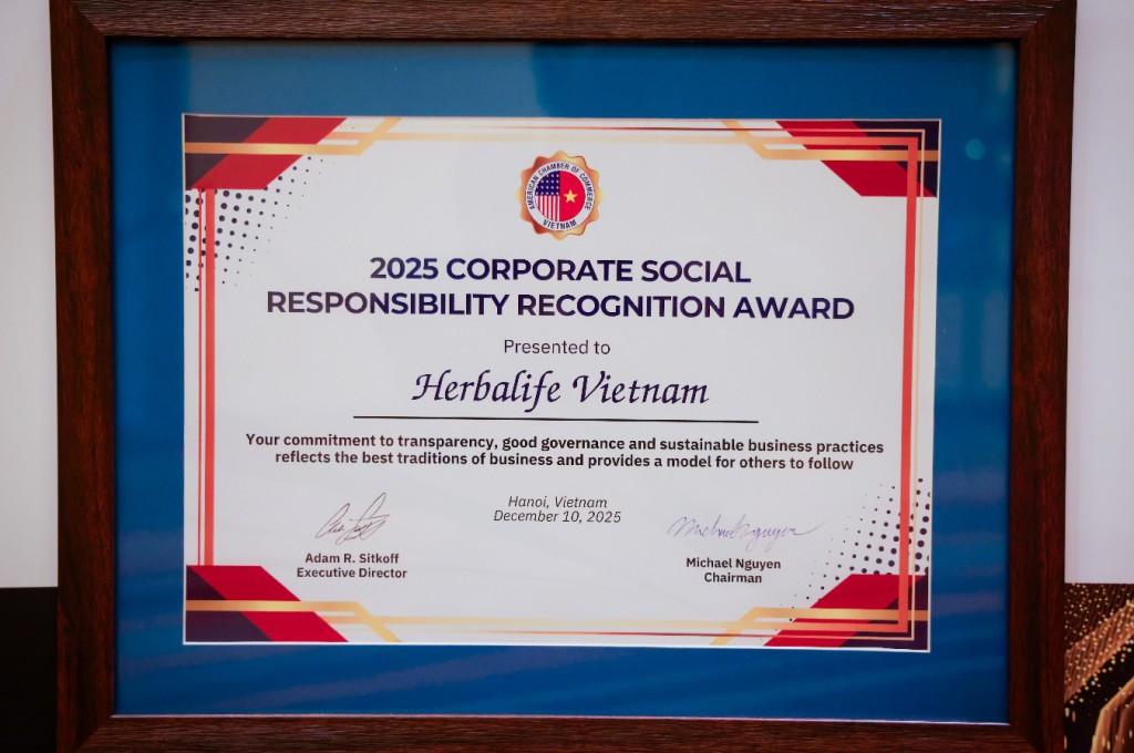 Herbalife Việt Nam được trao giải thưởng CSR của AmCham lần thứ 8 liên tiếp Herbalife Việt Nam được trao giải thưởng CSR của AmCham lần thứ 8 liên tiếp