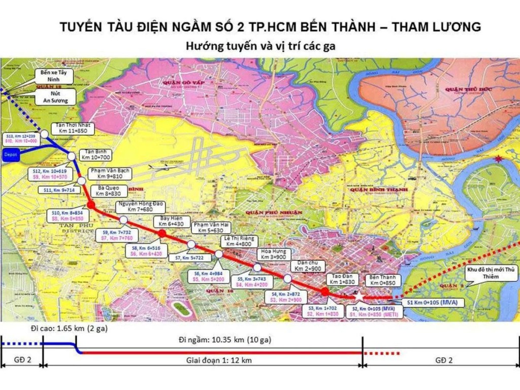 Metro số 2 (Bến Thành - Tham Lương) dài hơn 11km, đã hoàn thành GPMB, TP.HCM tự tin có thể hoàn thành trong 5 năm Metro số 2 (Bến Thành - Tham Lương) dài hơn 11km, đã hoàn thành GPMB, TP.HCM tự tin có thể hoàn thành trong 5 năm