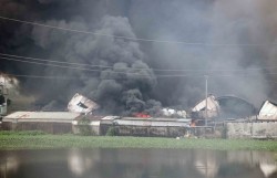 Hải Phòng: Cháy nhà máy sản xuất giày da rộng hàng nghìn mét vuông