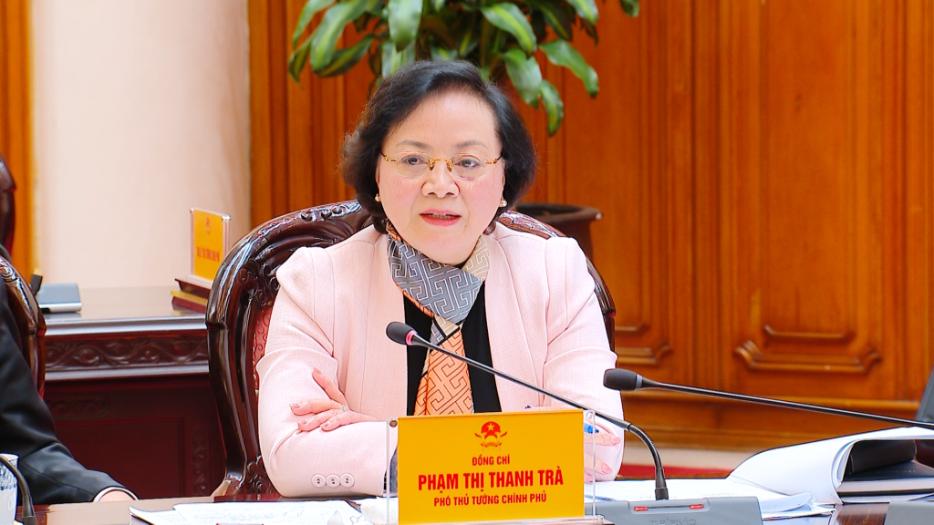 Phó Thủ tướng Phạm Thị Thanh Trà phát biểu tại cuộc họp - Ảnh: VGP/TG Phó Thủ tướng Phạm Thị Thanh Trà phát biểu tại cuộc họp - Ảnh: VGP/TG