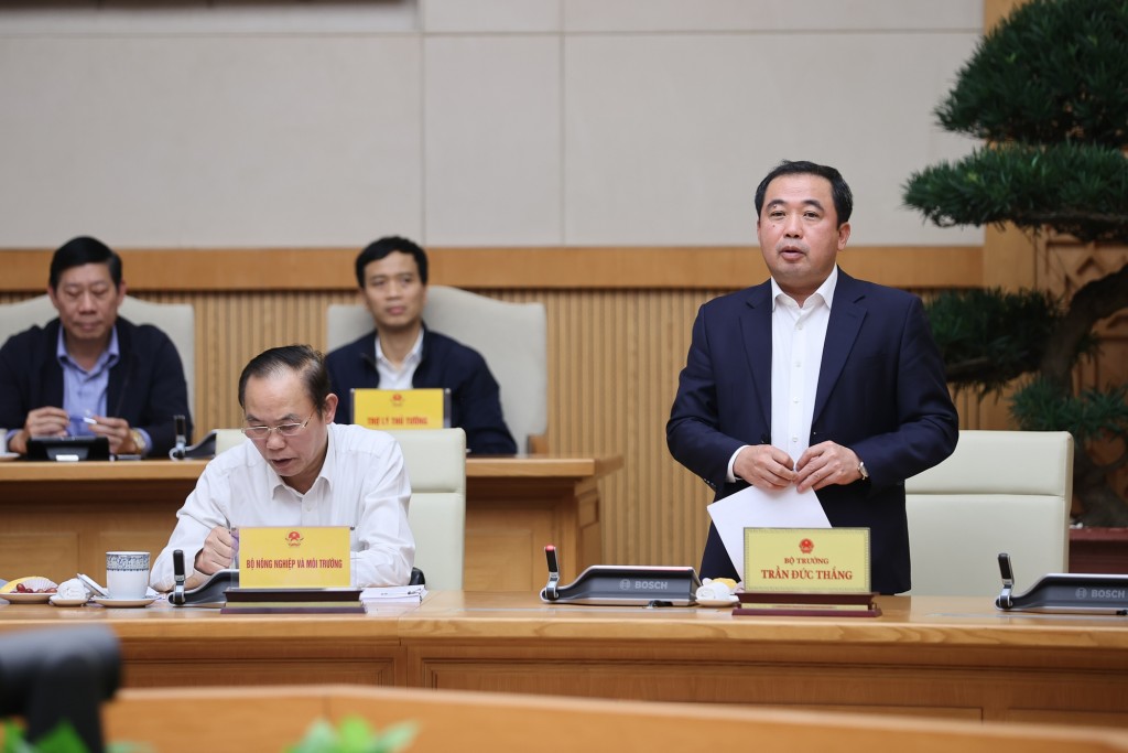 Bộ trưởng Nông nghiệp và Môi trường Trần Đức Thắng phát biểu - Ảnh: VGP/Nhật Bắc