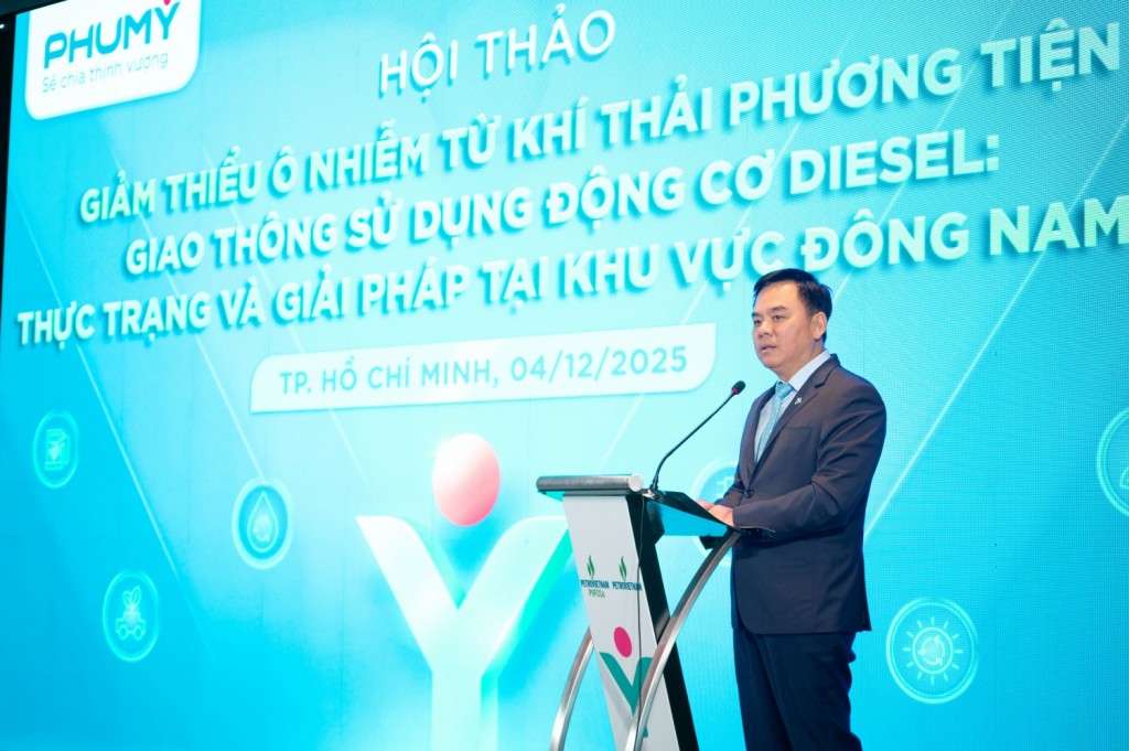 Ông Nguyễn Xuân Hòa – Chủ tịch HĐQT PVFCCo – Phú Mỹ, khẳng định ba cam kết trọng tâm về chất lượng, giá thành và nguồn cung sản phẩm DEF – Phú Mỹ Xanh cho thị trường.