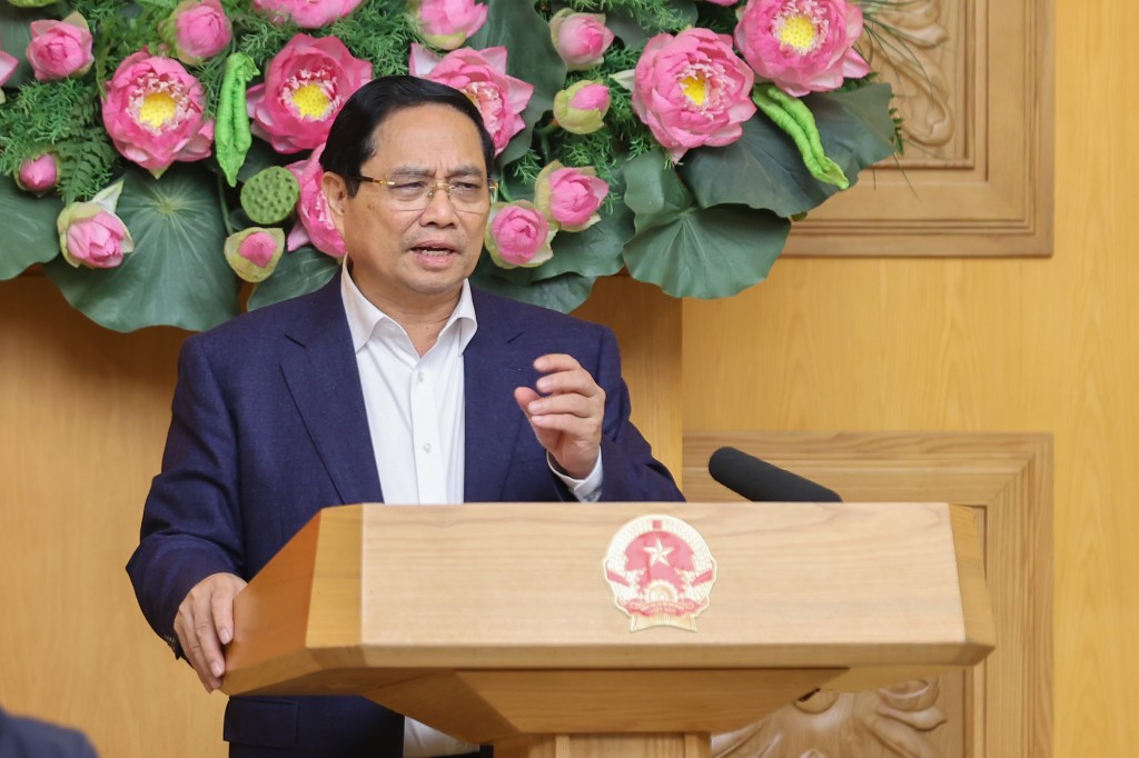 Thủ tướng Phạm Minh Chính chủ trì phiên họp lần thứ 4 của Ban Chỉ đạo Trung ương về chính sách nhà ở và thị trường bất động sản - Ảnh: VGP/Nhật Bắc