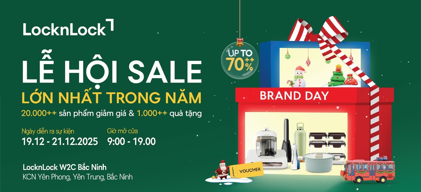 LocknLock giảm đến 70% tại Ngày Thương hiệu W2C Bắc Ninh Chú thích ảnh