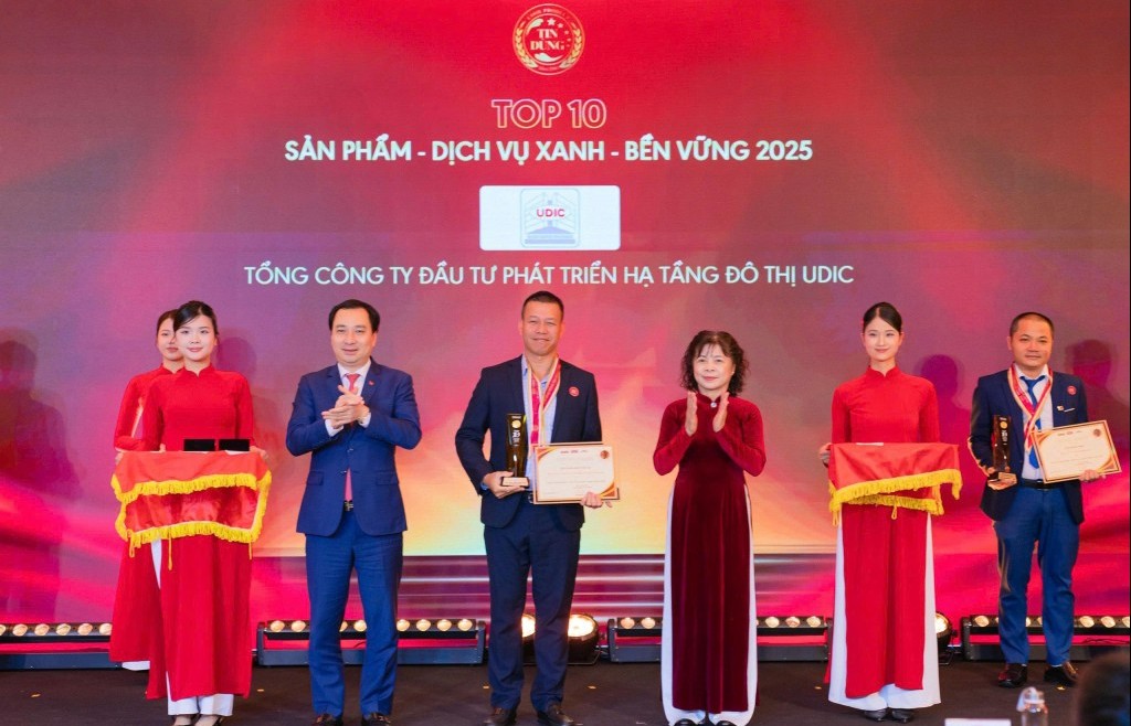 UDIC khẳng định vị thế thương hiệu với Top 10 Sản phẩm - Dịch vụ xanh - Bền vững 2025