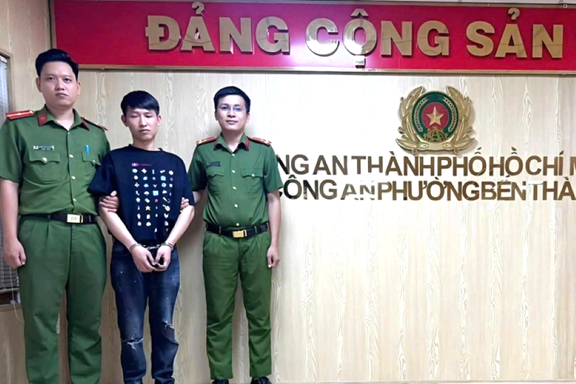 Đối tượng Nguyễn Nho Quỳnh tại cơ quan Công an. Ảnh: CACC