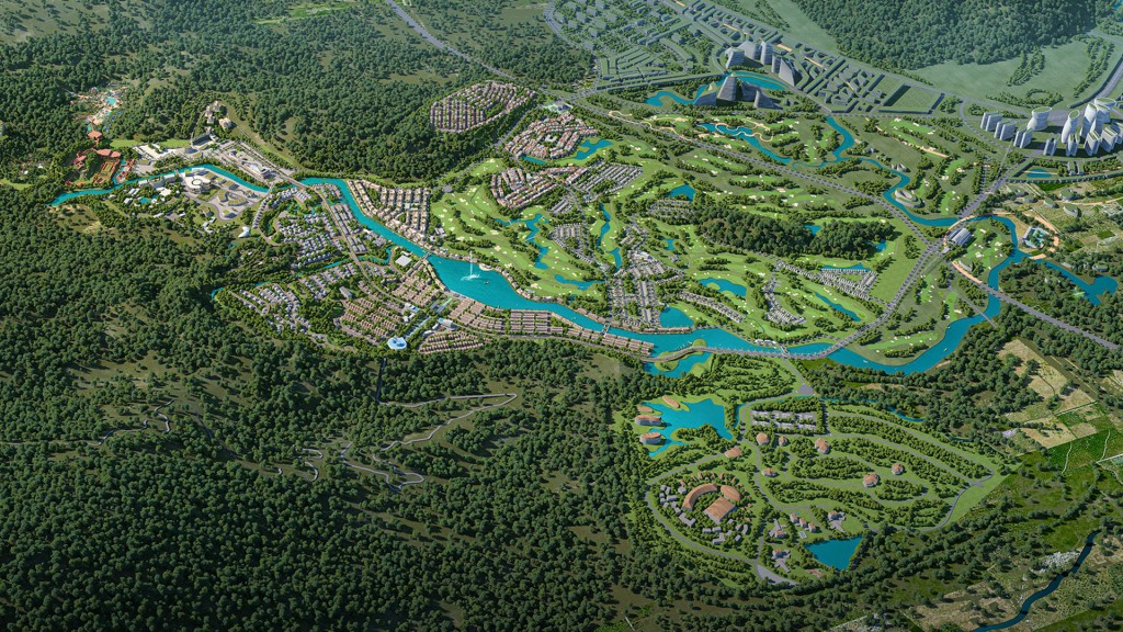 Phối cảnh Dự án đầu tư xây dựng và kinh doanh kết cấu hạ tầng khu chức năng thương mại dịch vụ thuộc vị trí số 5, thuộc Khu thương mại tự do Đà Nẵng