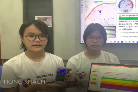 Học trò lớp 8 chế tạo thiết bị cảnh báo ô nhiễm không khí