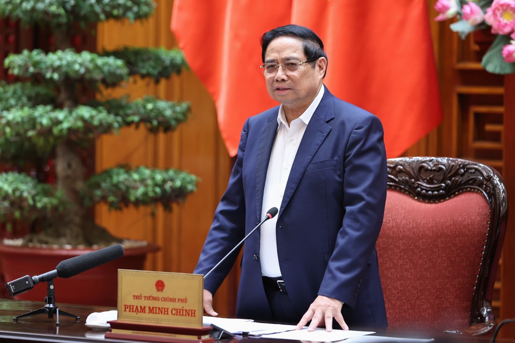 Thủ tướng yêu cầu Bộ Quốc phòng tiếp tục phối hợp triển khai đồng bộ, hiệu quả Nghị quyết Trung ương 8 khoá XIII về Chiến lược bảo vệ Tổ quốc trong tình hình mới - Ảnh: VGP/Nhật Bắc