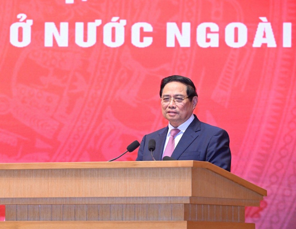 Thủ tướng nhấn mạnh cộng đồng người Việt Nam ở nước ngoài là nguồn lực quan trọng đối với sự nghiệp xây dựng và bảo vệ Tổ quốc - Ảnh: VGP/Nhật Bắc