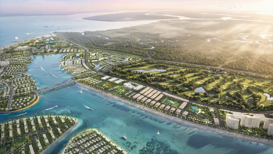 Phối cảnh tổng thể phân khu Compound và Rowhouse của dự án Vịnh Tiên