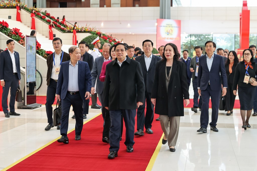 Thủ tướng Chính phủ Phạm Minh Chính, Chủ tịch Hội đồng Thi đua - Khen thưởng Trung ương kiểm tra công tác chuẩn bị và tổng duyệt chương trình Đại hội Thi đua yêu nước toàn quốc lần thứ XI - Ảnh: VGP/Nhật Bắc