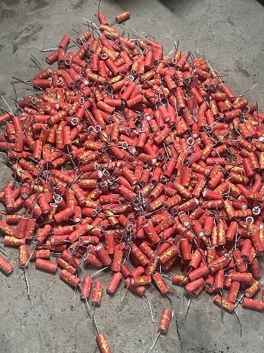 Cơ quan Công an thu giữ số pháo nổ tang vật của vụ án