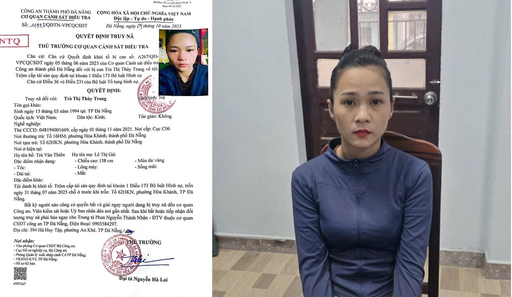 Đối tượng Trà Thị Thuỳ Trang (Ảnh: C.A Đà Nẵng)