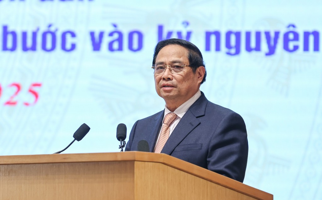 Thủ tướng Phạm Minh Chính phát biểu tại hội nghị tổng kết công tác năm 2025, nhiệm kỳ 2021 - 2025, triển khai nhiệm vụ trọng tâm năm 2026 của Bộ và ngành văn hóa, thể thao và du lịch (Ảnh: VGP/Nhật Bắc)