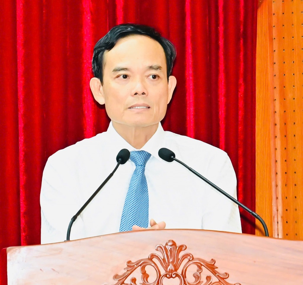 Bí thư Thành ủy TP Hồ Chí Minh Trần Lưu Quang phát biểu giao nhiệm vụ đối với các đồng chí nhận nhiệm vụ mới. Ảnh: Việt Dũng