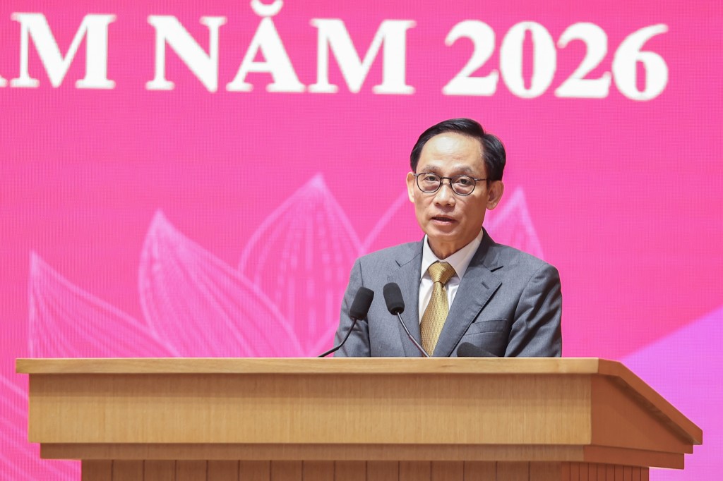 Bí thư Trung ương Đảng, Bộ trưởng Bộ Ngoại giao Lê Hoài Trung phát biểu tại Hội nghị - Ảnh: VGP/Nhật Bắc