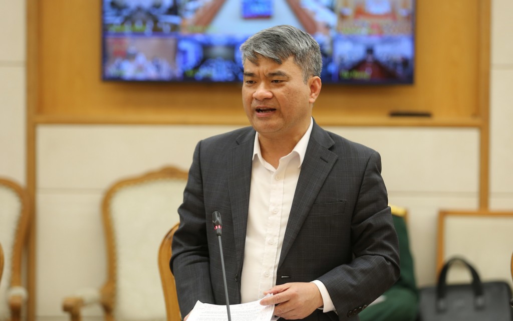 Thứ trưởng Bộ Tư pháp Nguyễn Thanh Tú phát biểu tại cuộc họp - Ảnh: VGP/Minh Khôi