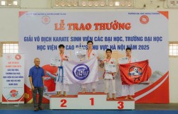 CLB Karatedo Học viện Tài chính 2 năm liền giành Huy chương Vàng