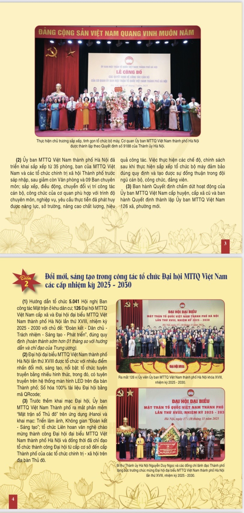 10 điểm mới nổi bật của MTTQ TP Hà Nội năm 2025