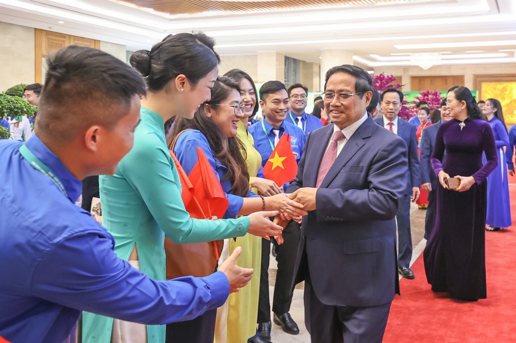 Thủ tướng Chính phủ Phạm Minh Chính dự Đại hội đại biểu Đoàn Thanh niên cộng sản Hồ Chí Minh Chính phủ lần thứ I, nhiệm kỳ 2025–2030 - Ảnh: VGP/Nhật Bắc
