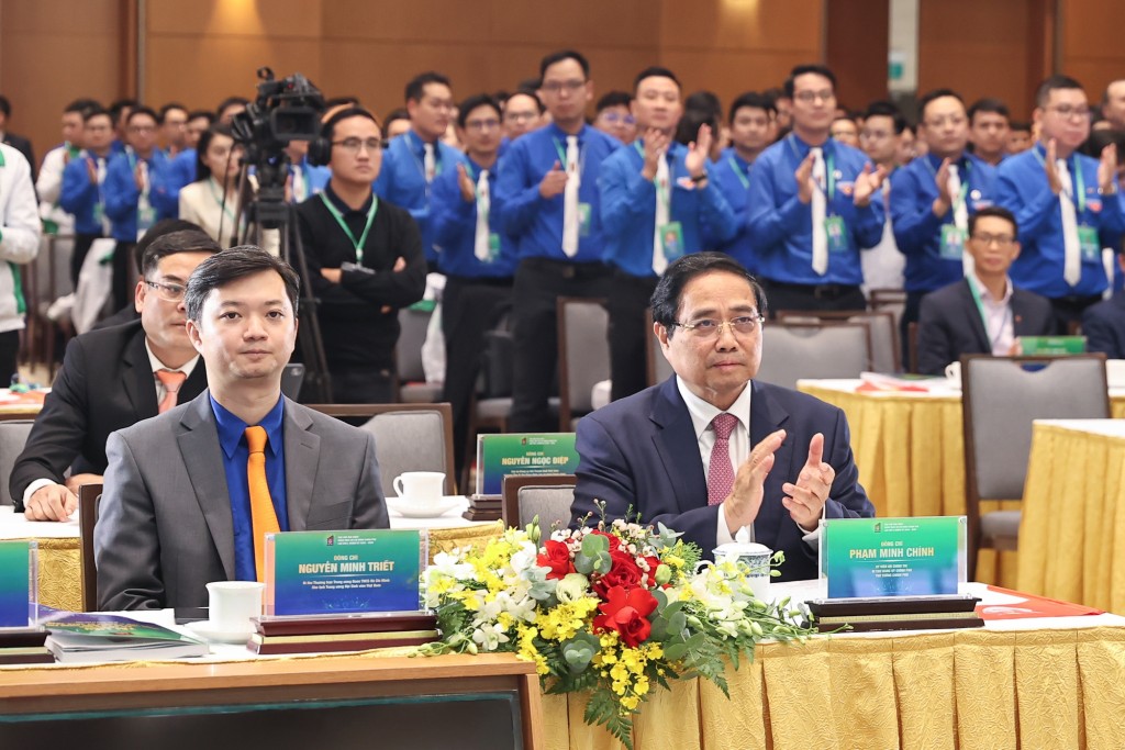 Thủ tướng Chính phủ Phạm Minh Chính dự Đại hội đại biểu Đoàn Thanh niên cộng sản Hồ Chí Minh Chính phủ lần thứ I, nhiệm kỳ 2025–2030 - Ảnh: VGP/Nhật Bắc