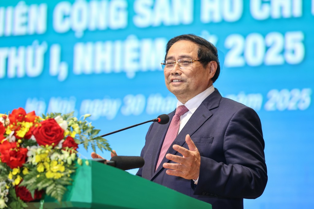 Thủ tướng Chính phủ Phạm Minh Chính mong muốn tuổi trẻ Chính phủ, mỗi đoàn viên, thanh niên không chỉ thoả mãn với những gì đạt được, mà luôn luôn vượt qua giới hạn của bản thân mình, chinh phục những đỉnh cao mới - Ảnh: VGP/Nhật Bắc