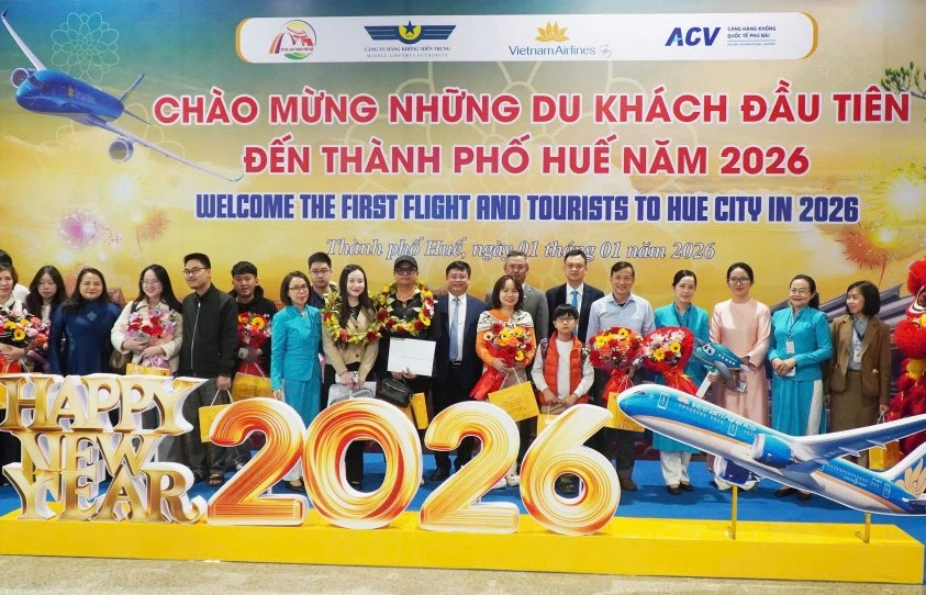 TP Huế đón chuyến bay mở màn cho hoạt động du lịch năm 2026