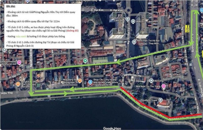 Hà Nội điều chỉnh tổ chức giao thông nút giao Giải Phóng - Nguyễn Hữu Thọ