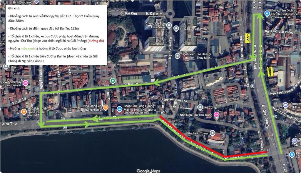 Hà Nội điều chỉnh tổ chức giao thông nút giao Giải Phóng - Nguyễn Hữu Thọ Hà Nội điều chỉnh tổ chức giao thông nút giao Giải Phóng - Nguyễn Hữu Thọ