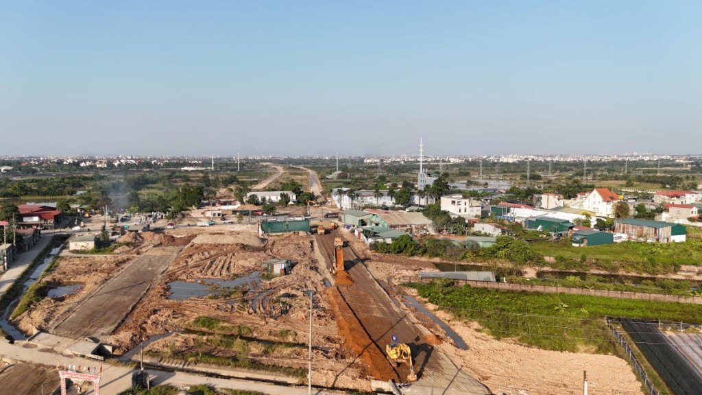 Việc GPMB tại xã Ô Diên (Hà Nội) đã hoàn thành, đẩy nhanh tốc độ dự án Vành đai 4 qua địa bàn (Ảnh: Vinhomes)