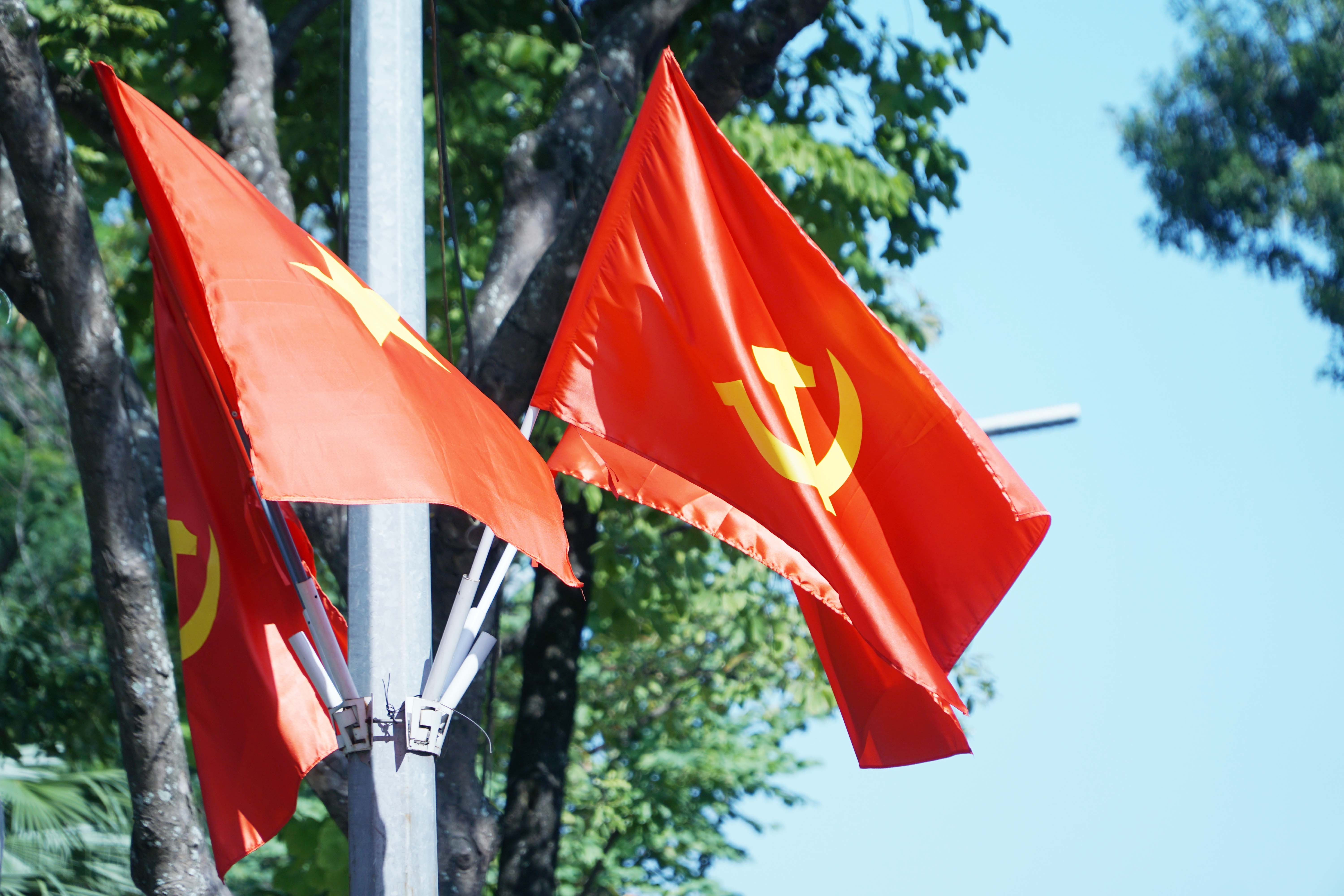 Cờ hoa rợp phố phường Hà Nội chào mừng Đại hội XIV của Đảng