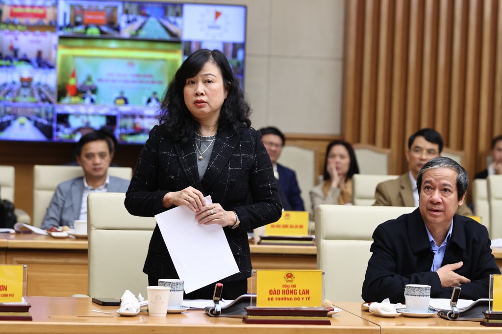 Bộ trưởng Bộ Y tế Đào Hồng Lan phát biểu - Ảnh: VGP/Nhật Bắc
