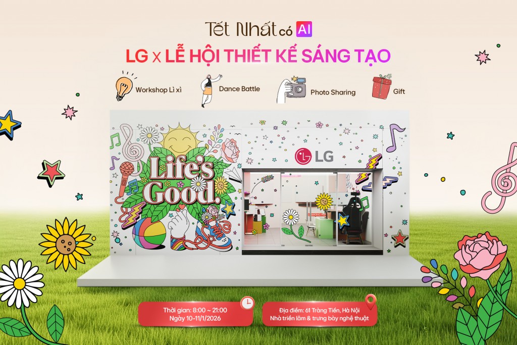 LG mang đến không gian trải nghiệm công nghệ kết hợp sân chơi sáng tạo dành cho giới trẻ trong khuôn khổ sự kiện LG x CREATIVEFEST 2026